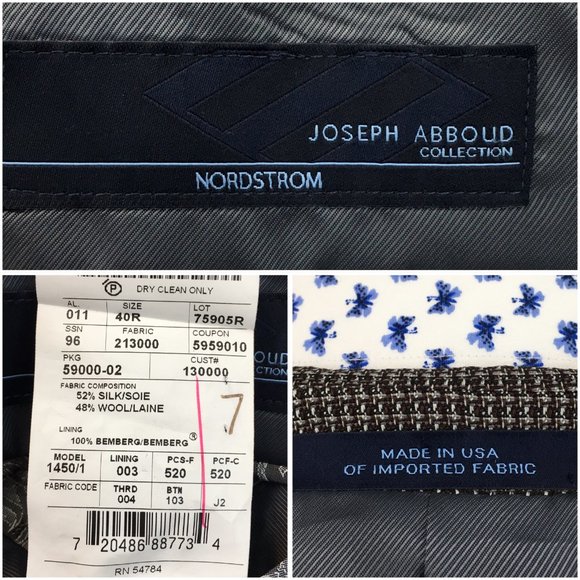 Joseph Abboud Mens Blazer Sport Coat Two Button Casual Jacket Size 40R Wool Silk - Picture 8 of 13